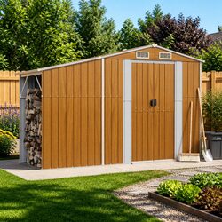Brown Outdoor Storage Shed 277x93x179 cm