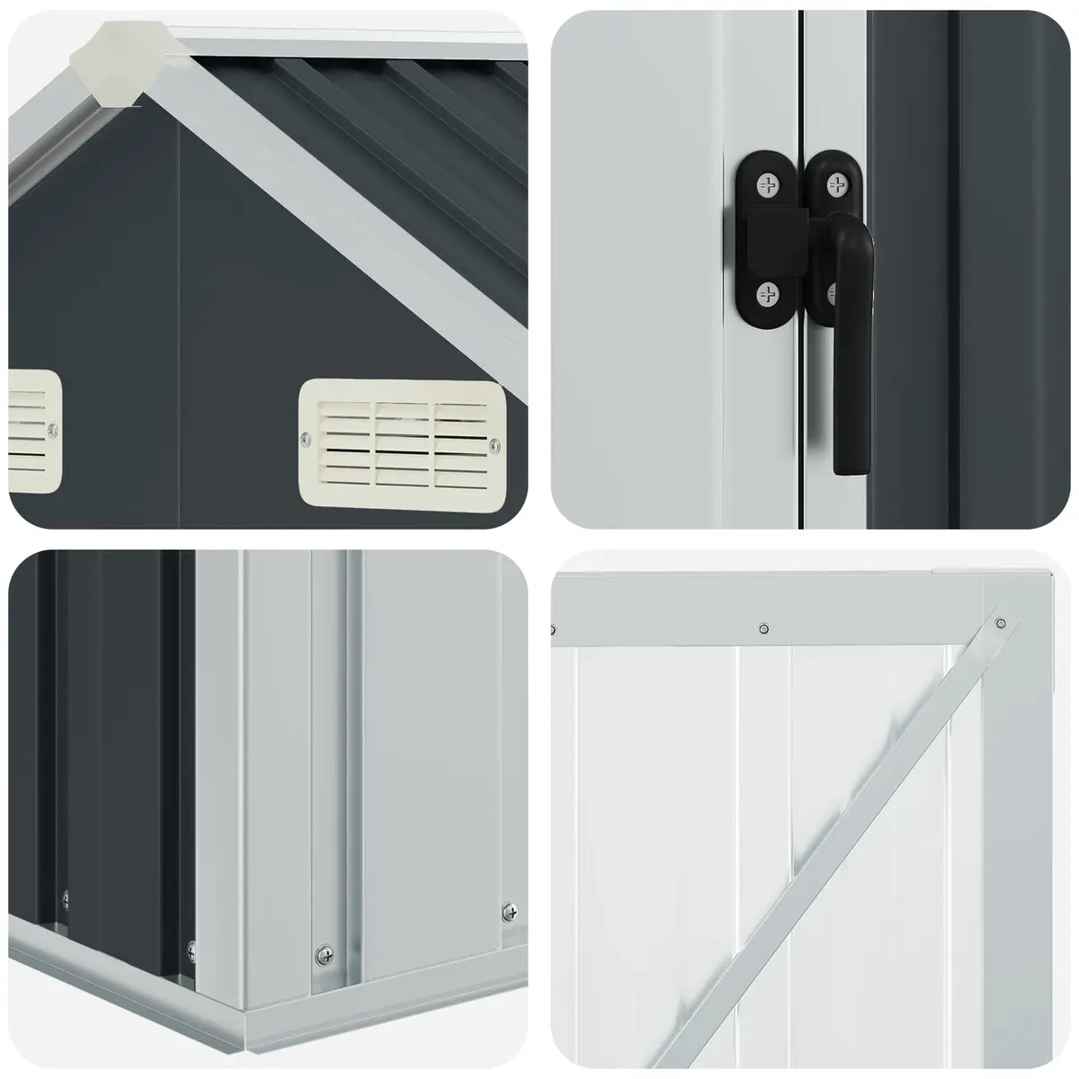 Garden Shed Anthracite 192x152.5x237 cm Galvanised Steel Outdoor Storage Tool