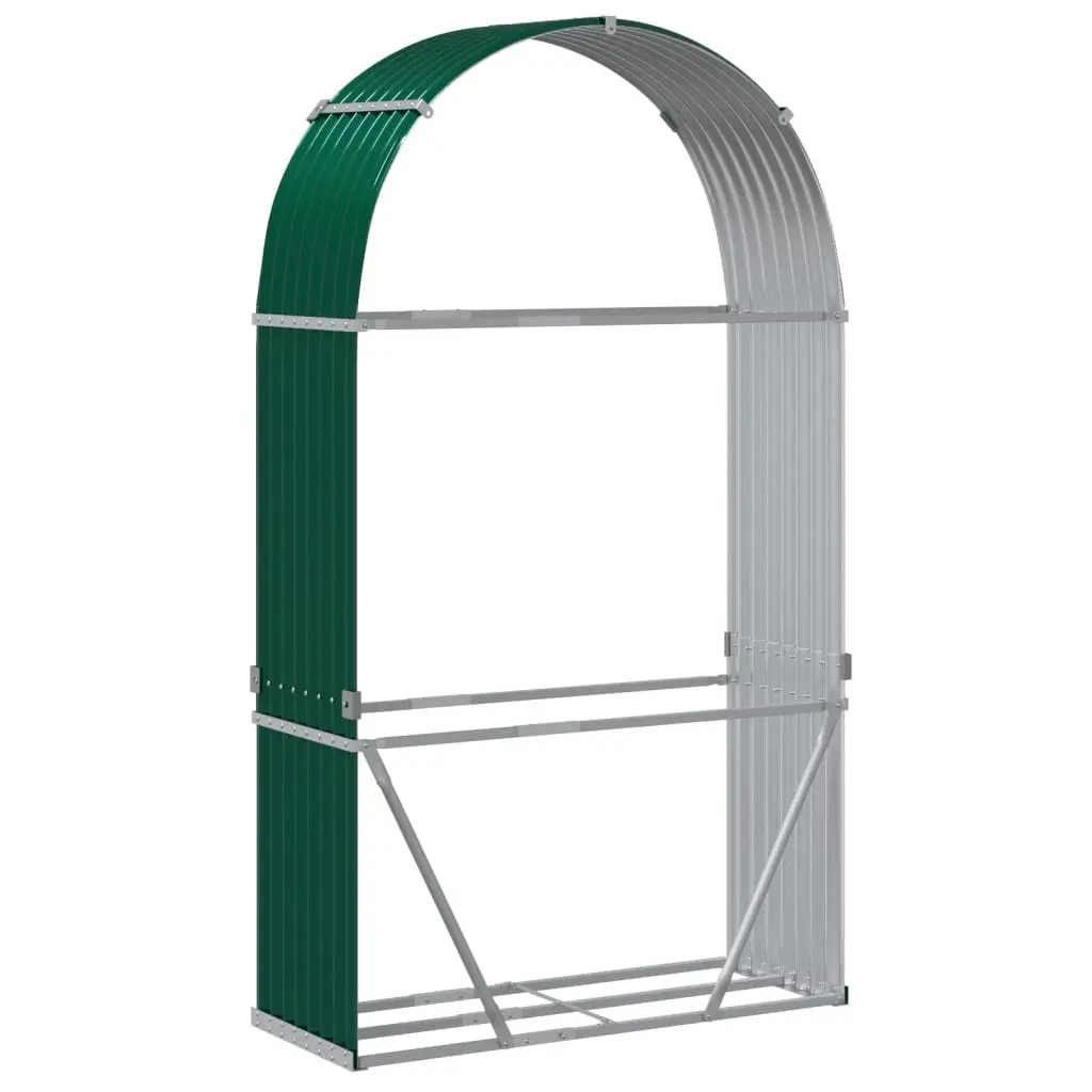 Log Holder Green Galvanised Steel Weather Resistant Large Size