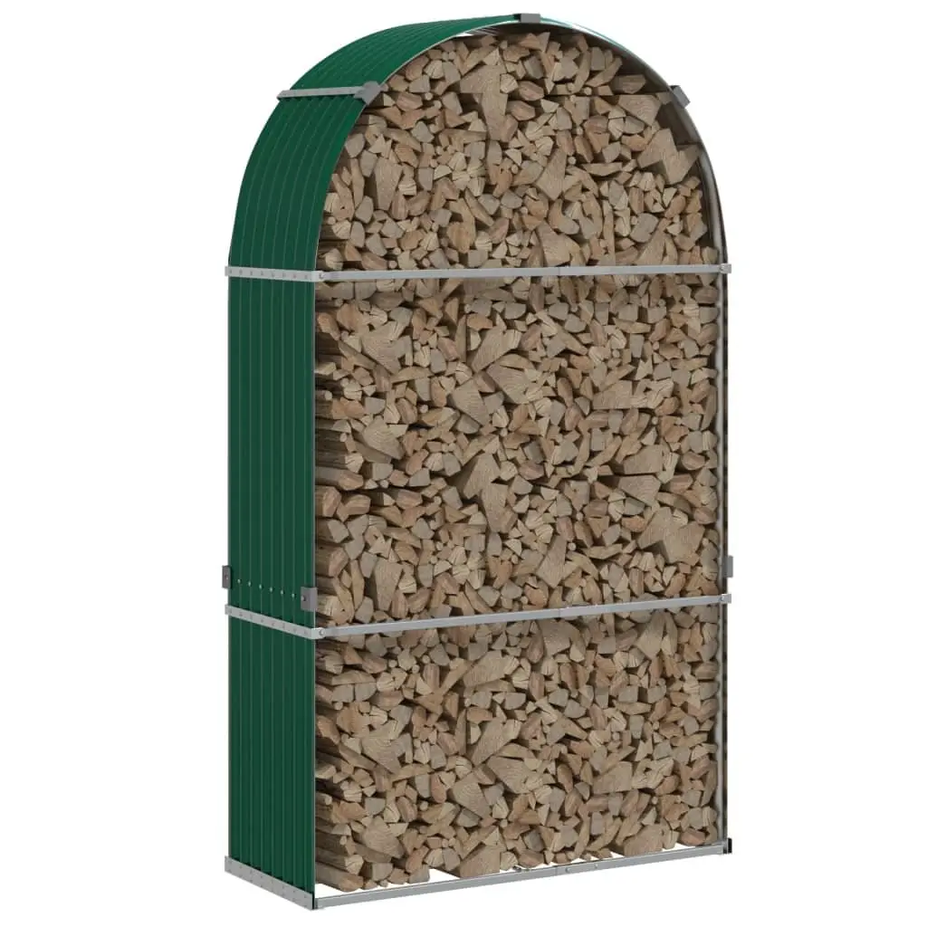 Log Holder Green Galvanised Steel Weather Resistant Large Size
