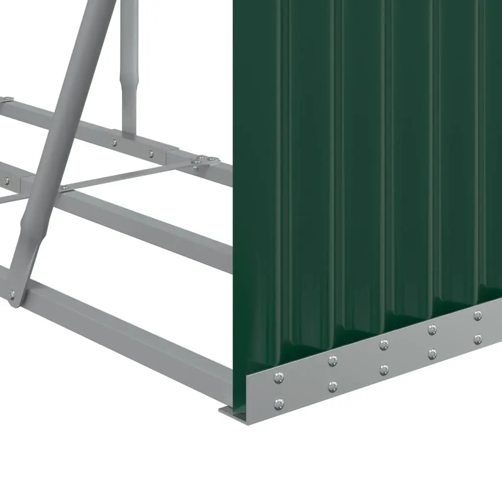 Log Holder Firewood Rack Storage Galvanised Steel Green Outdoor Indoor Fireplace
