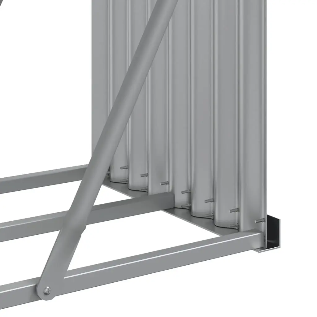 Log Holder Firewood Rack Storage Galvanised Steel Green Outdoor Indoor Fireplace