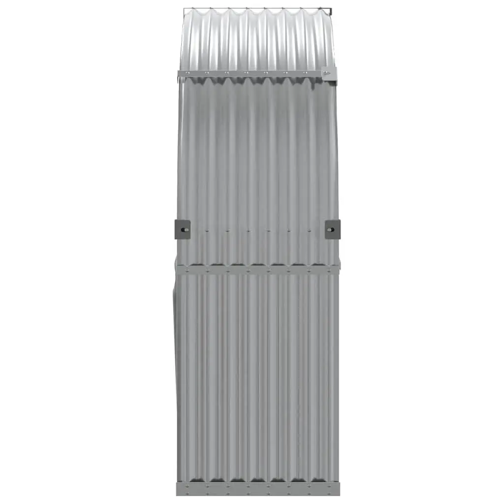 Log Holder Rack Grey Galvanised Steel Outdoor Firewood Storage 120 x 45 x 140 cm