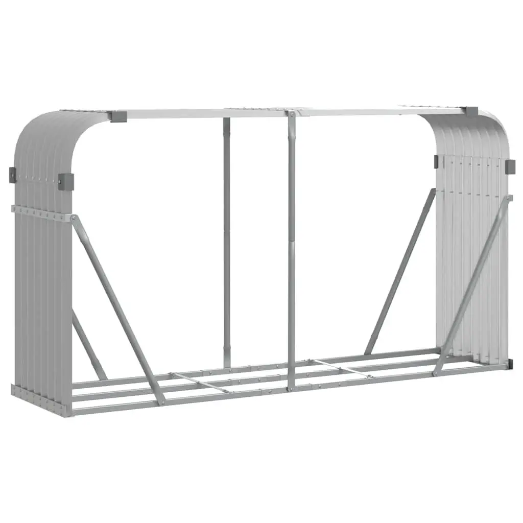 Log Holder Rack Grey 180x45x100 cm Galvanised Steel Outdoor Firewood Storage