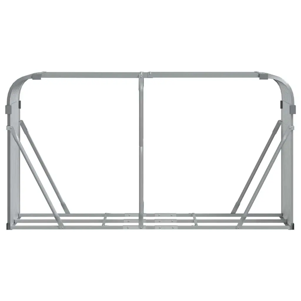 Log Holder Rack Grey 180x45x100 cm Galvanised Steel Outdoor Firewood Storage
