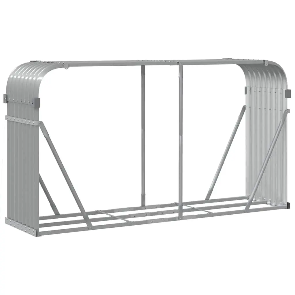 Log Holder Rack Grey 180x45x100 cm Galvanised Steel Outdoor Firewood Storage