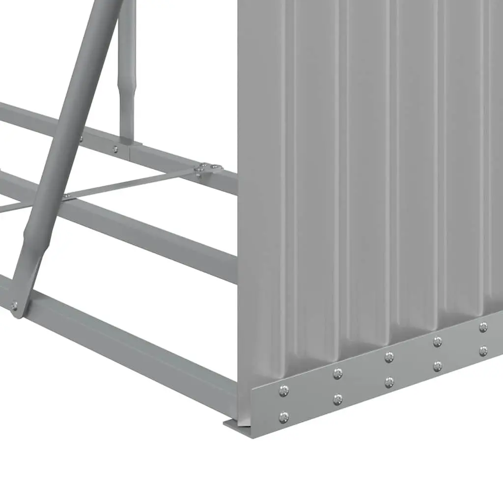 Log Holder Rack Grey 180x45x100 cm Galvanised Steel Outdoor Firewood Storage