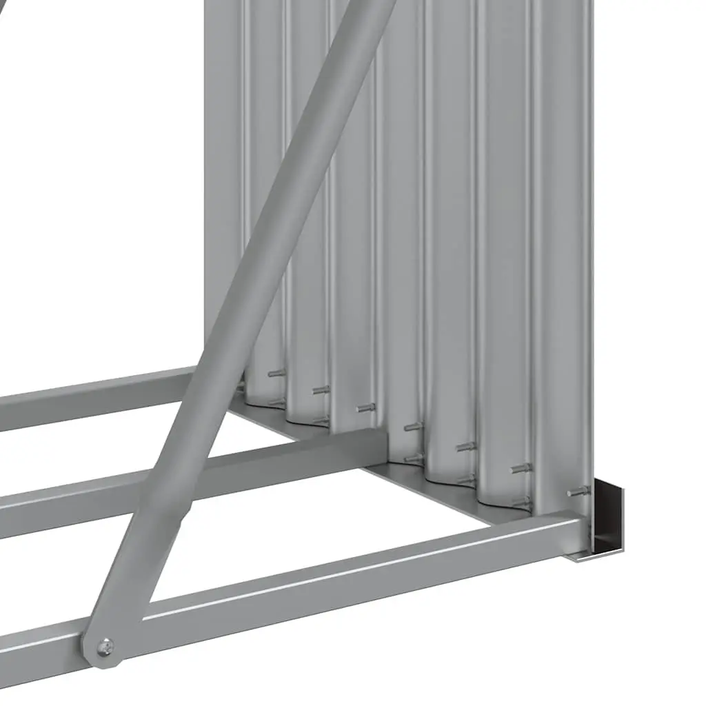 Log Holder Rack Grey 180x45x100 cm Galvanised Steel Outdoor Firewood Storage