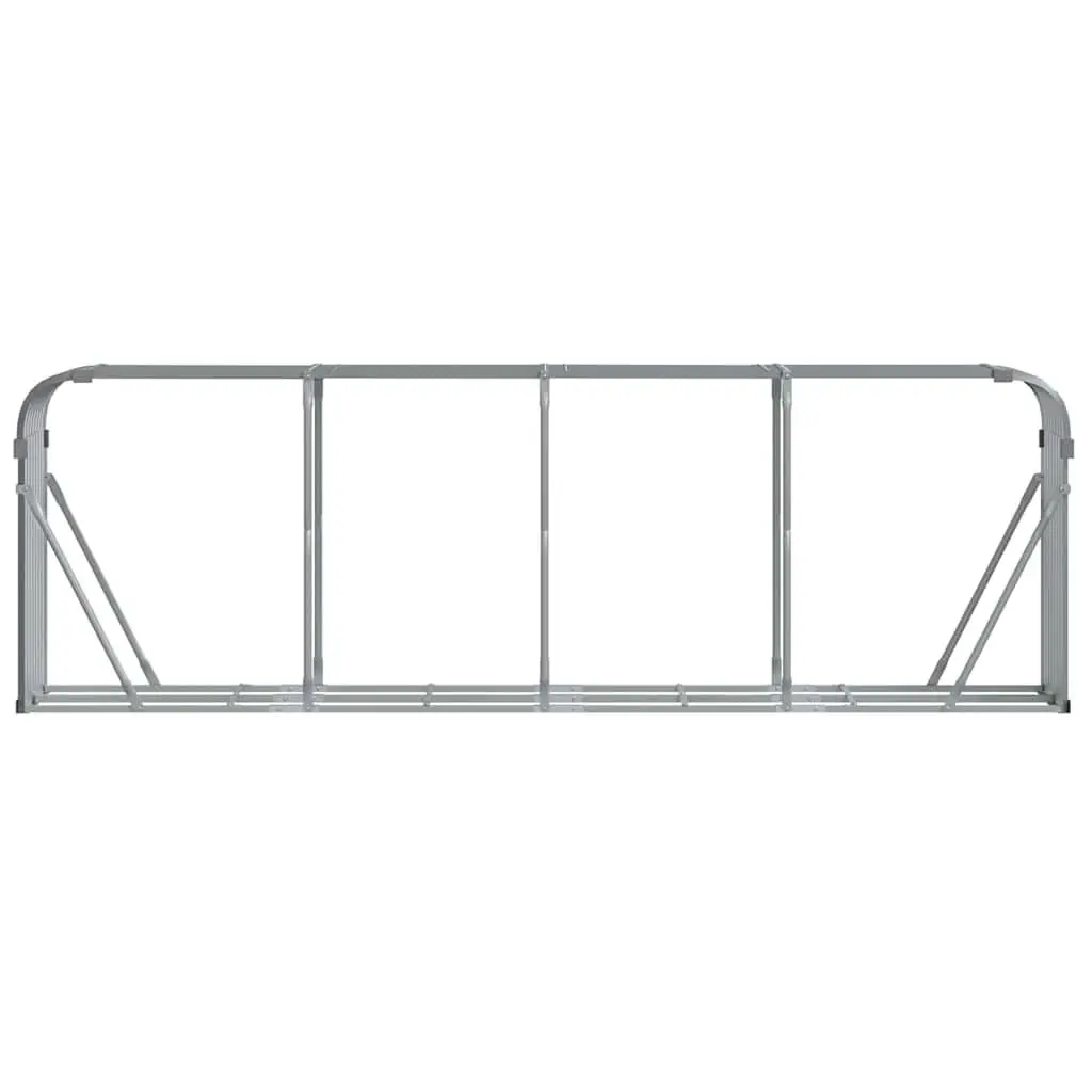 Log Holder Rack Light Grey 300x45x100cm Galvanised Steel Firewood Storage Stand