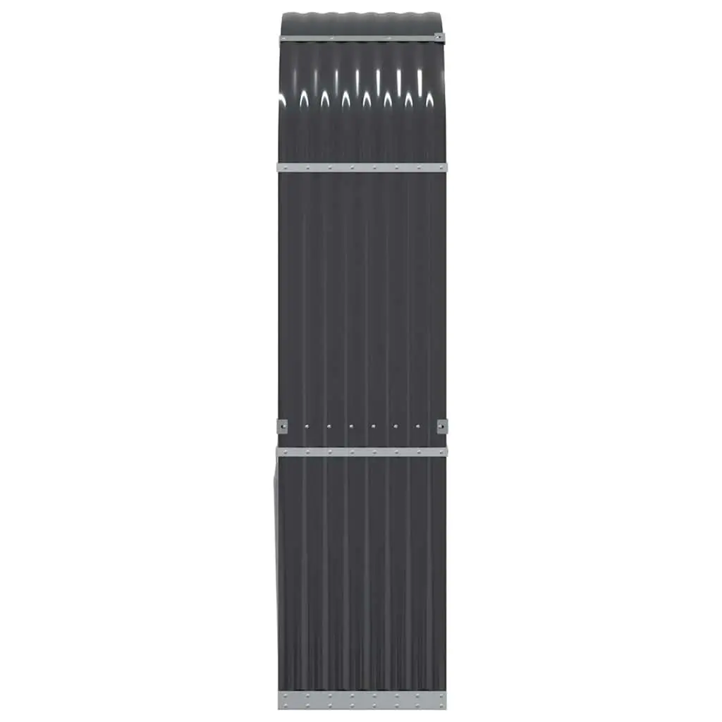 Log Holder Anthracite Steel 80L x 45W x 190H cm Durable Indoor Outdoor Storage Rack