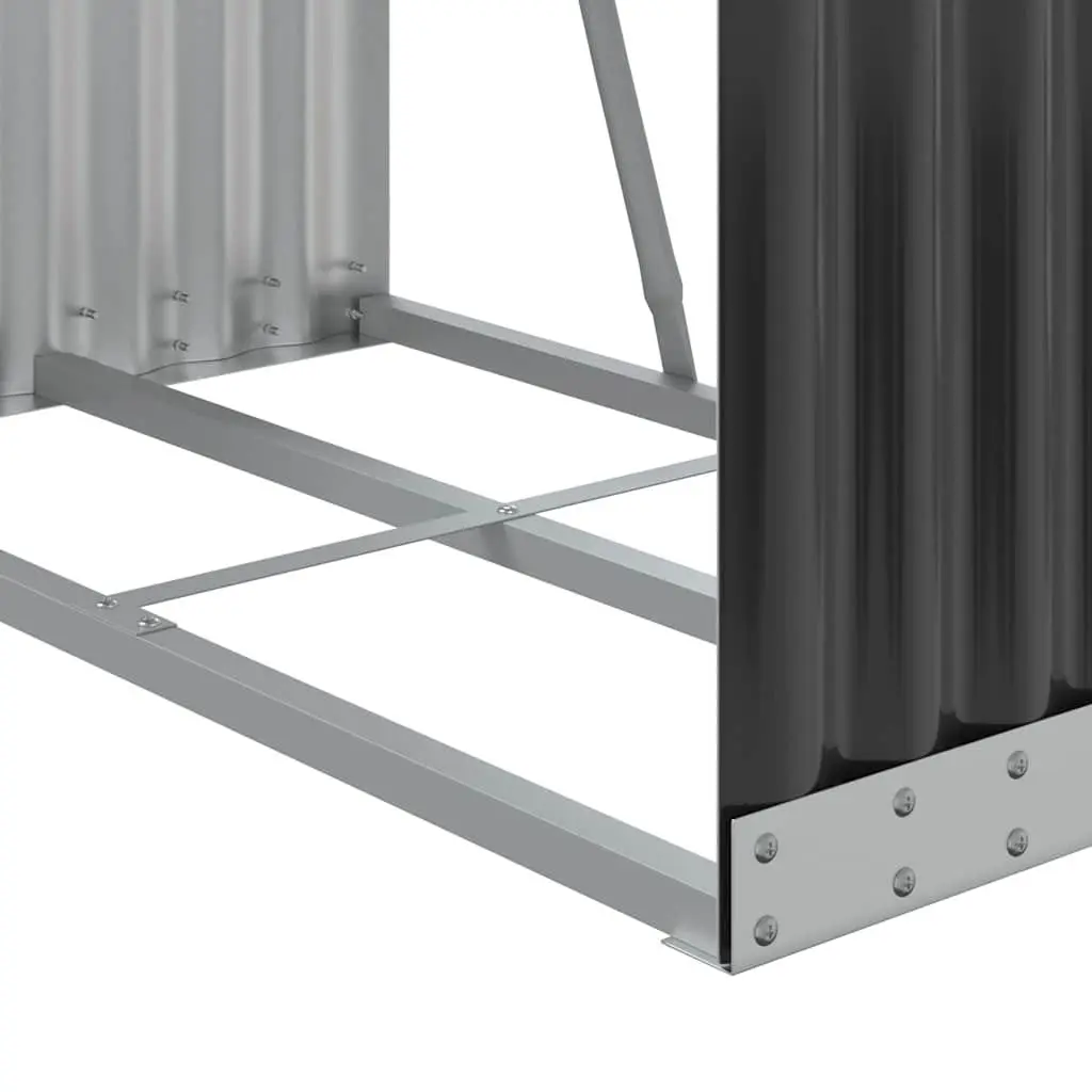 Log Holder Anthracite Steel 80L x 45W x 190H cm Durable Indoor Outdoor Storage Rack
