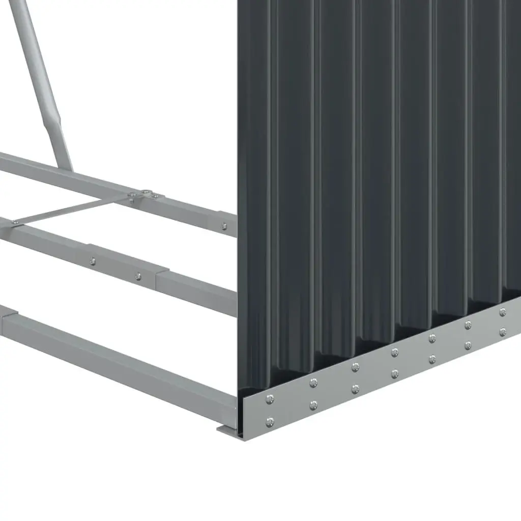 Log Holder Anthracite 120x45x140cm Galvanised Steel Fireplace Wood Storage Rack