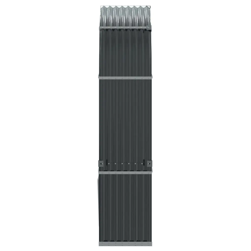 Log Holder Anthracite 120x45x210 cm Galvanised Steel Heavy-Duty Fireplace Wood Storage Rack