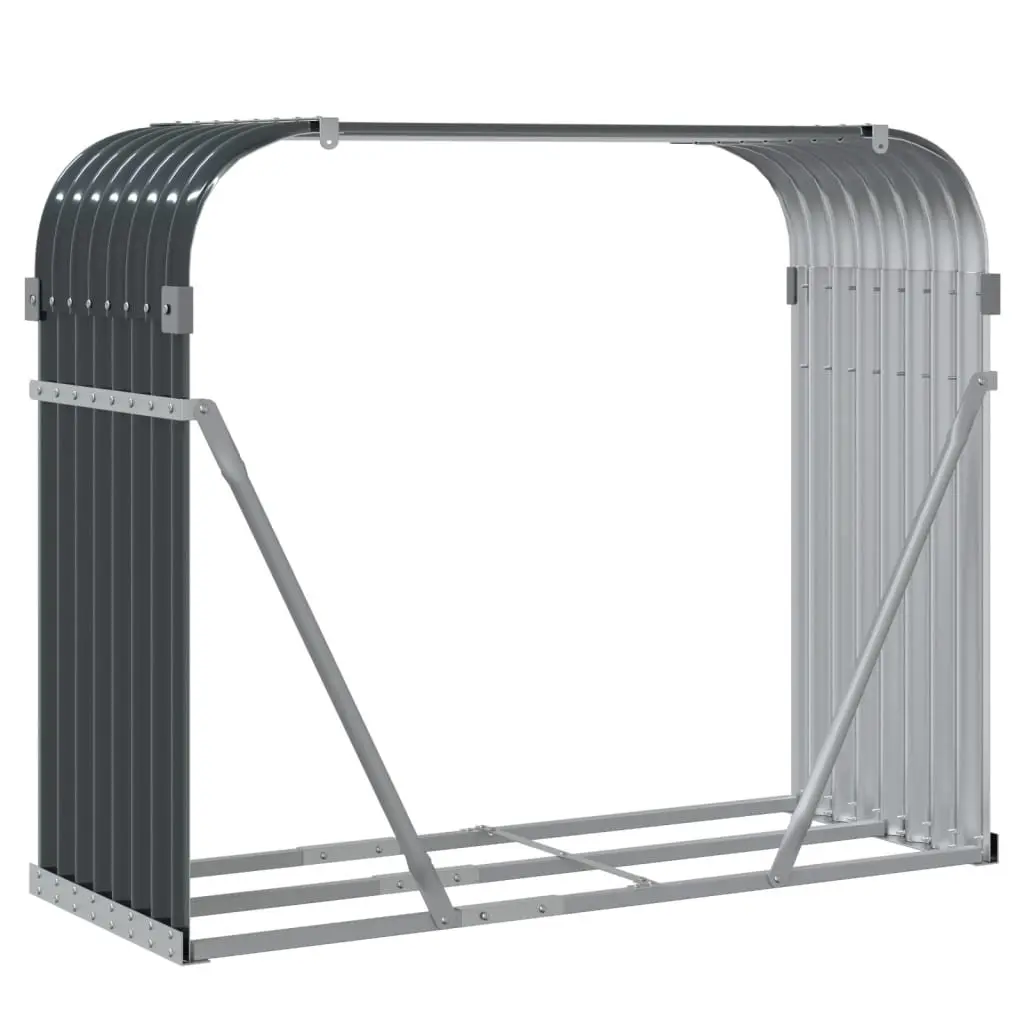 Log Holder Anthracite Galvanised Steel Firewood Storage Rack Indoor Outdoor