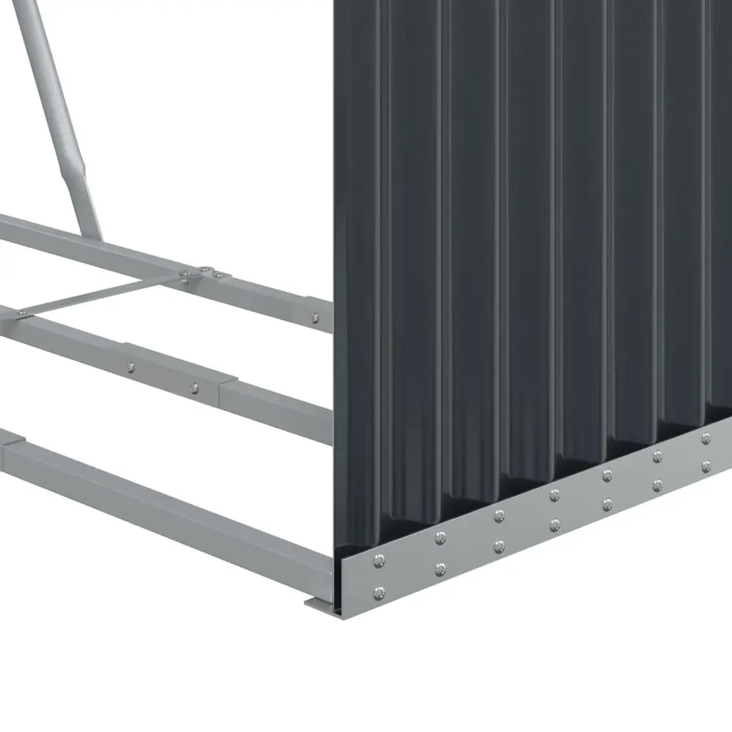 Log Holder Anthracite Galvanised Steel Firewood Storage Rack Indoor Outdoor