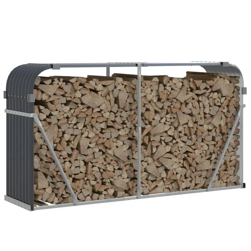 Log Holder Anthracite Steel Firewood Rack Storage Stand Fireplace Wood Carrier