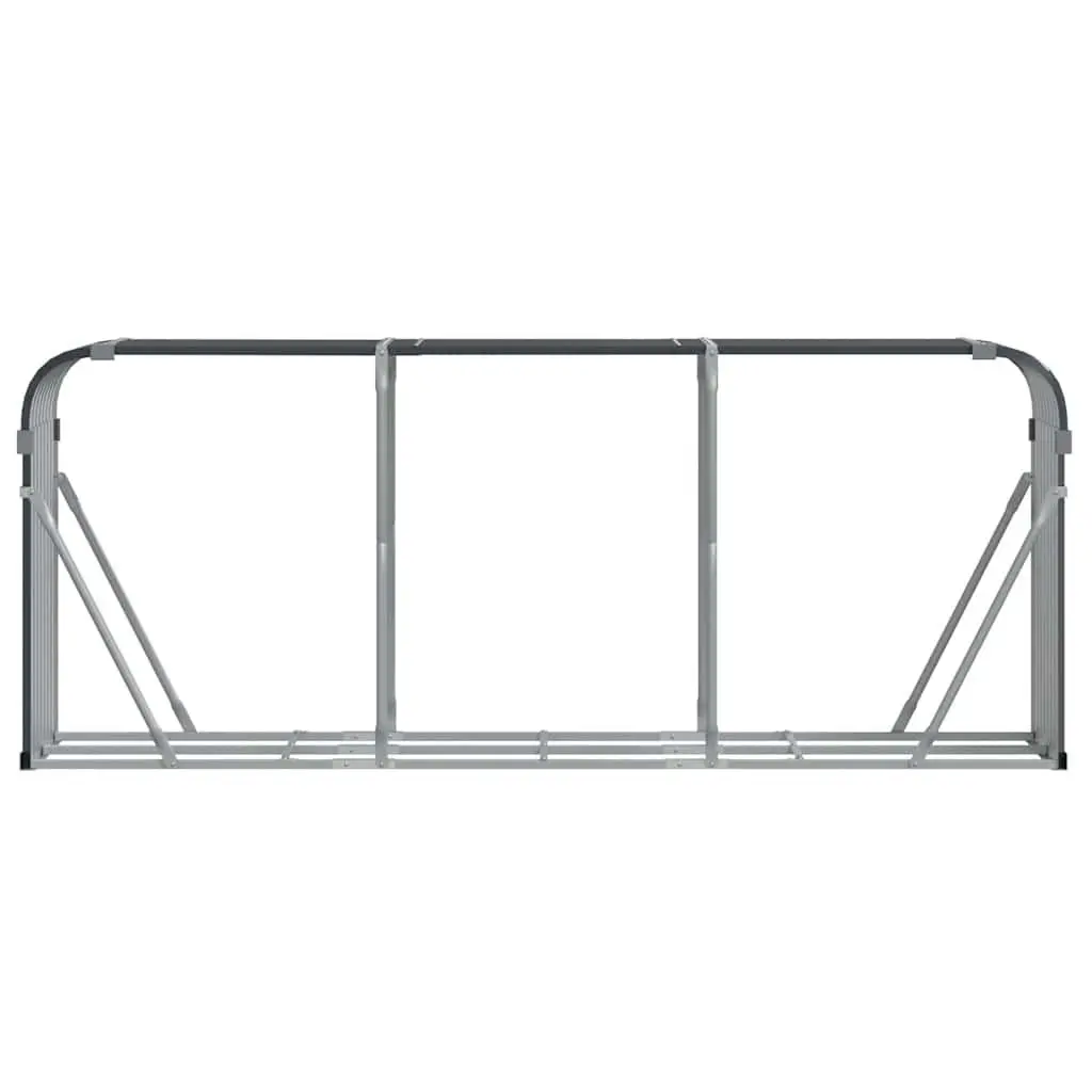 Log Holder Anthracite Galvanised Steel 234x45x100cm Heavy-duty Fireplace Wood Storage Rack