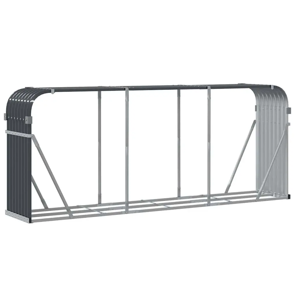 Log Holder Anthracite Galvanised Steel 234x45x100cm Heavy-duty Fireplace Wood Storage Rack
