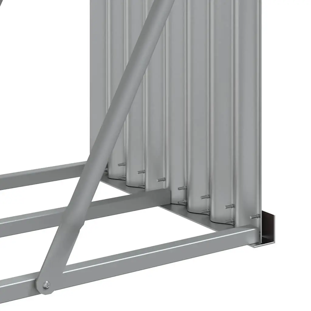 Log Holder Anthracite Galvanised Steel 234x45x100cm Heavy-duty Fireplace Wood Storage Rack