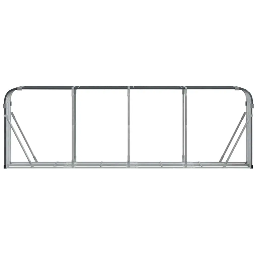 Log Holder Anthracite Galvanised Steel Wall Mount Outdoor Firewood Storage Rack