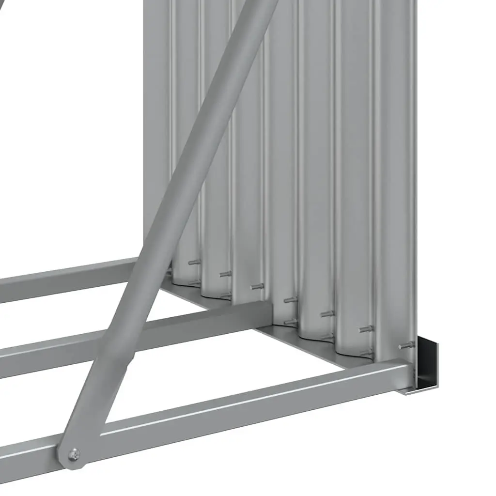 Log Holder Anthracite Galvanised Steel Wall Mount Outdoor Firewood Storage Rack