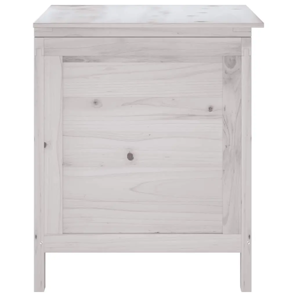 Garden Storage Box White Outdoor Solid Wood Furniture Deck Patio Cushion Shed