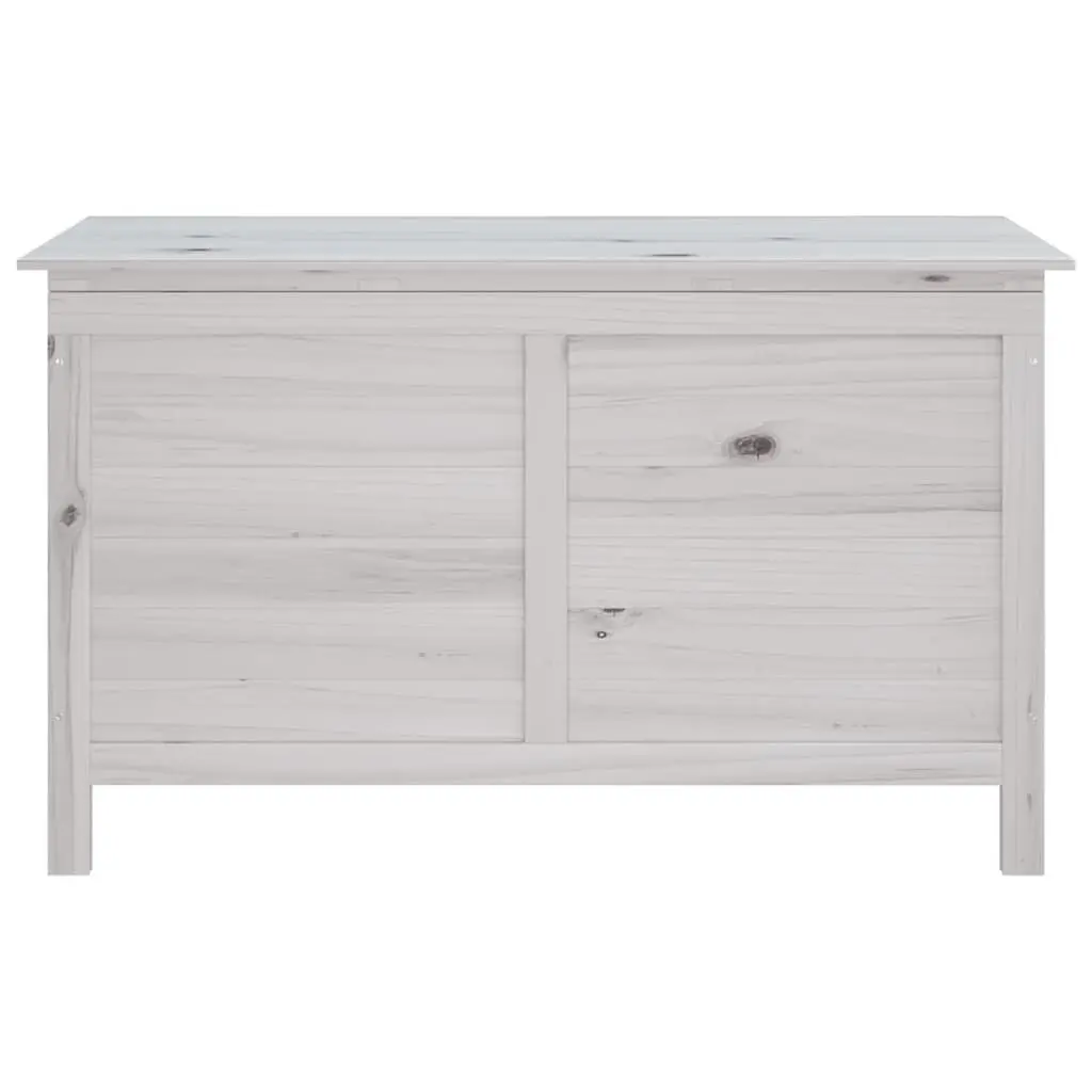 Garden Storage Box White Solid Fir Wood Outdoor Cushion Container 99x49.5x58.5cm