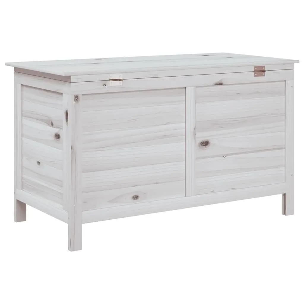 Garden Storage Box White Solid Fir Wood Outdoor Cushion Container 99x49.5x58.5cm