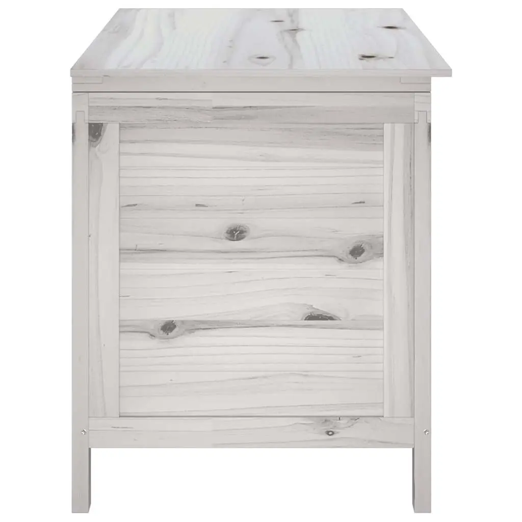 Garden Storage Box White Solid Fir Wood Outdoor Cushion Container 99x49.5x58.5cm