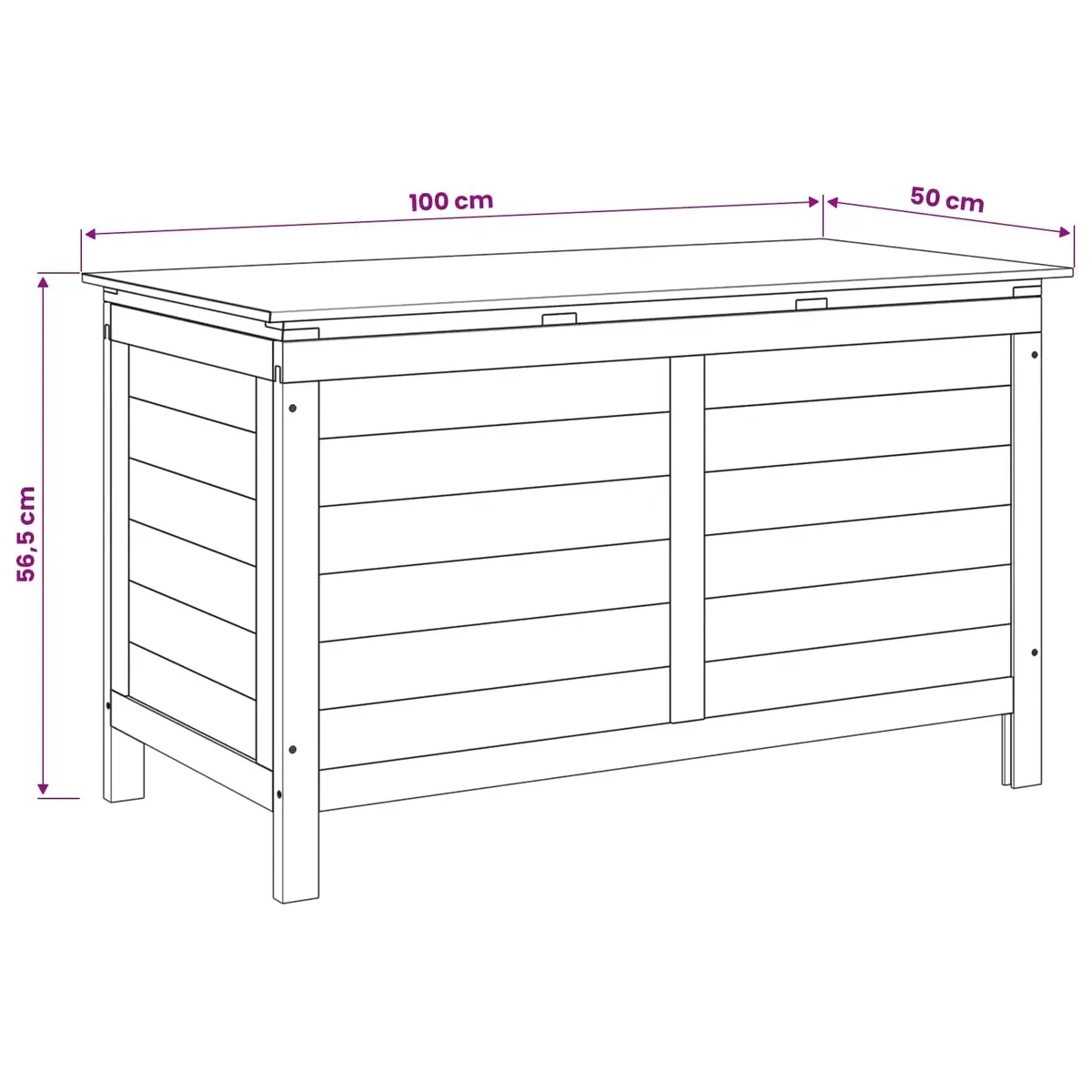 Garden Storage Box White Solid Fir Wood Outdoor Cushion Container 99x49.5x58.5cm