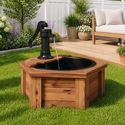 Water Fountain with Pump Garden Backyard Patio Decorative Wooden Cascade 57cm