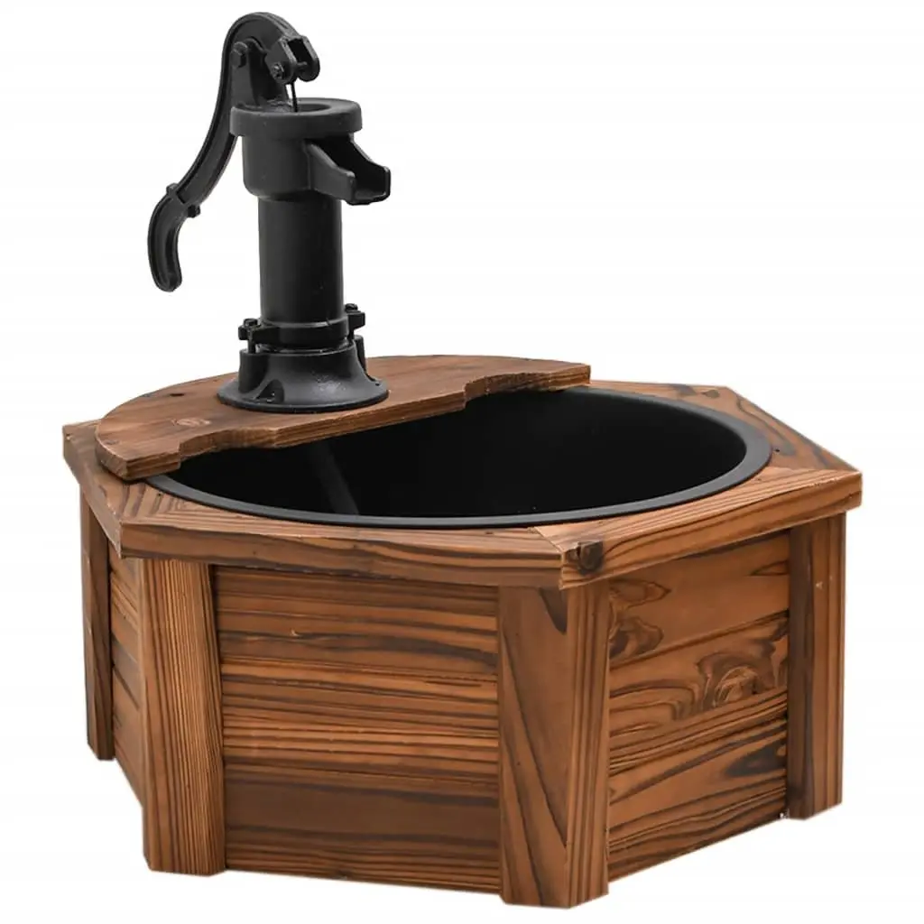 Water Fountain with Pump Garden Backyard Patio Decorative Wooden Cascade 57cm