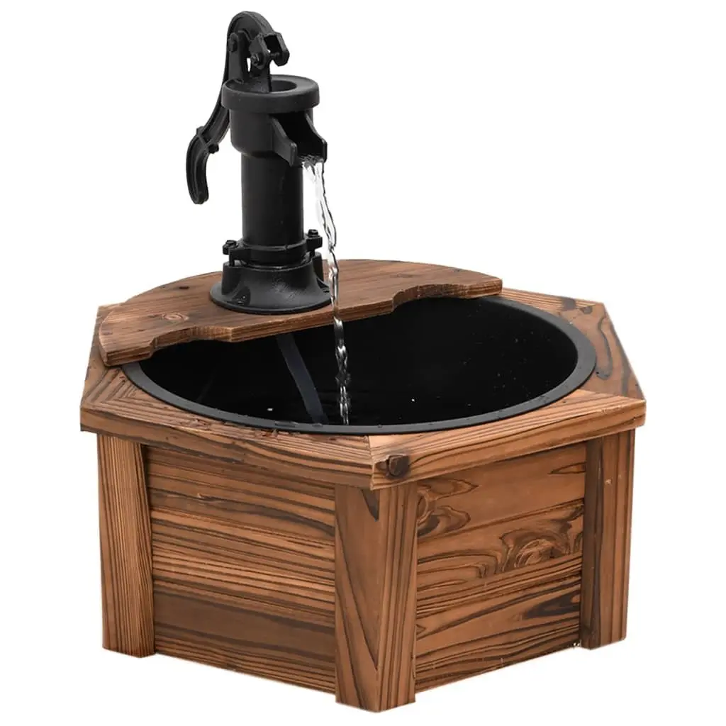 Water Fountain with Pump Garden Backyard Patio Decorative Wooden Cascade 57cm