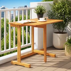 Compact Folding Table 90x60x72cm for Balconies