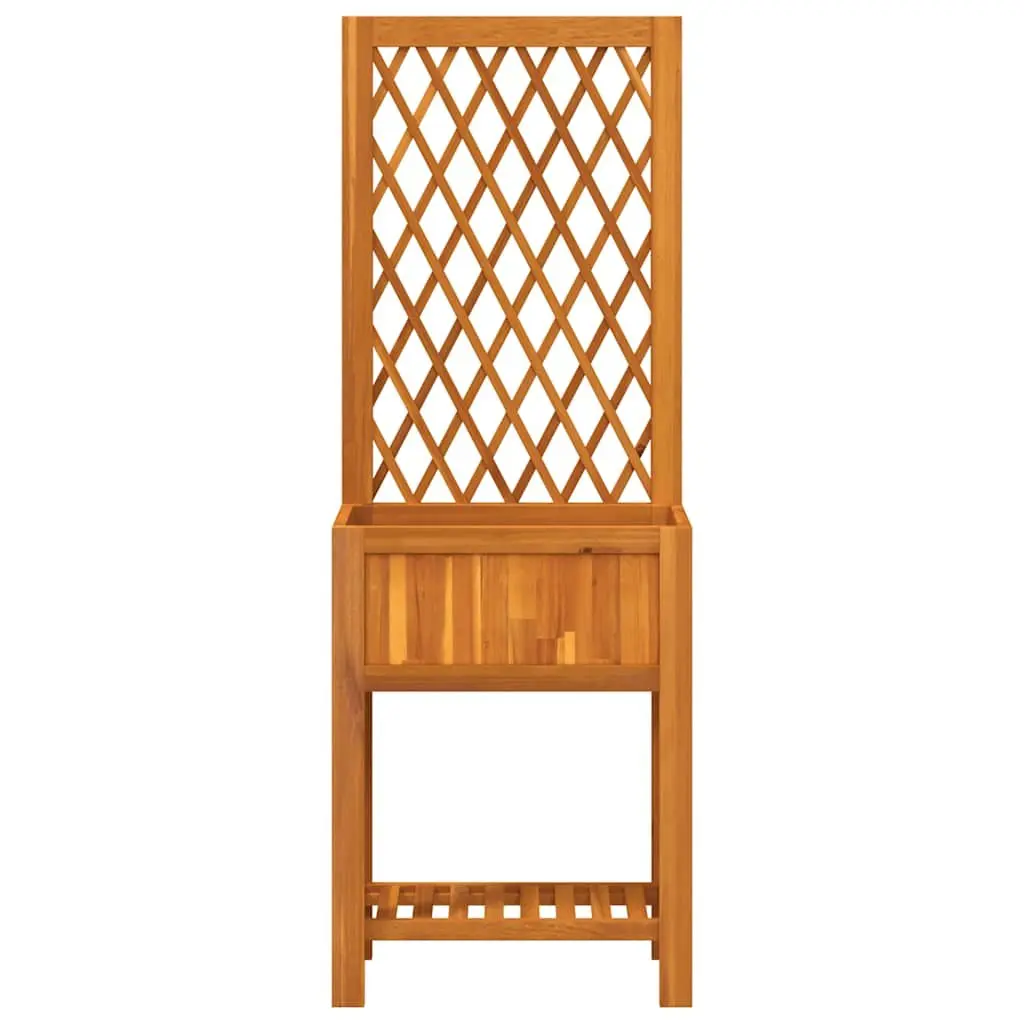Wooden Planter Brown 55x29.5x152cm Integrated Trellis and Shelf for Climbing Plants