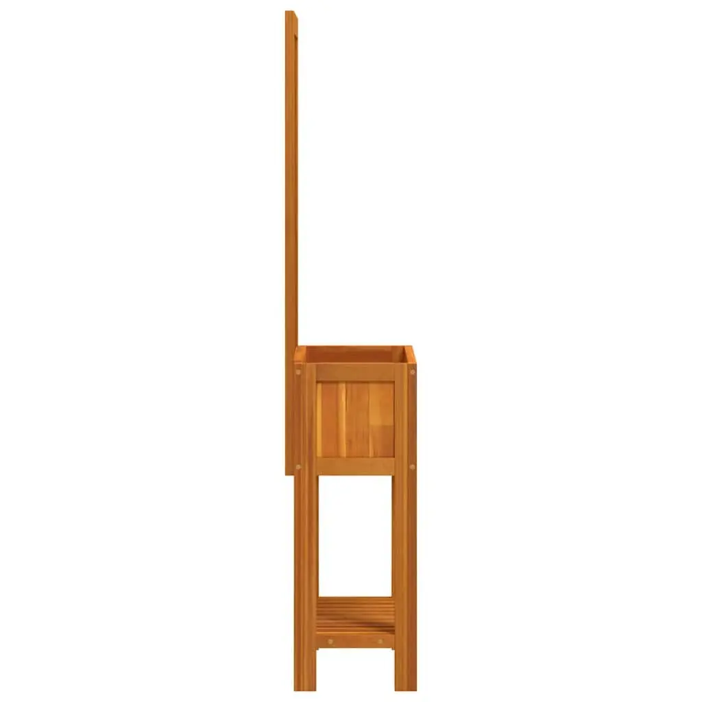 Wooden Planter Brown 55x29.5x152cm Integrated Trellis and Shelf for Climbing Plants