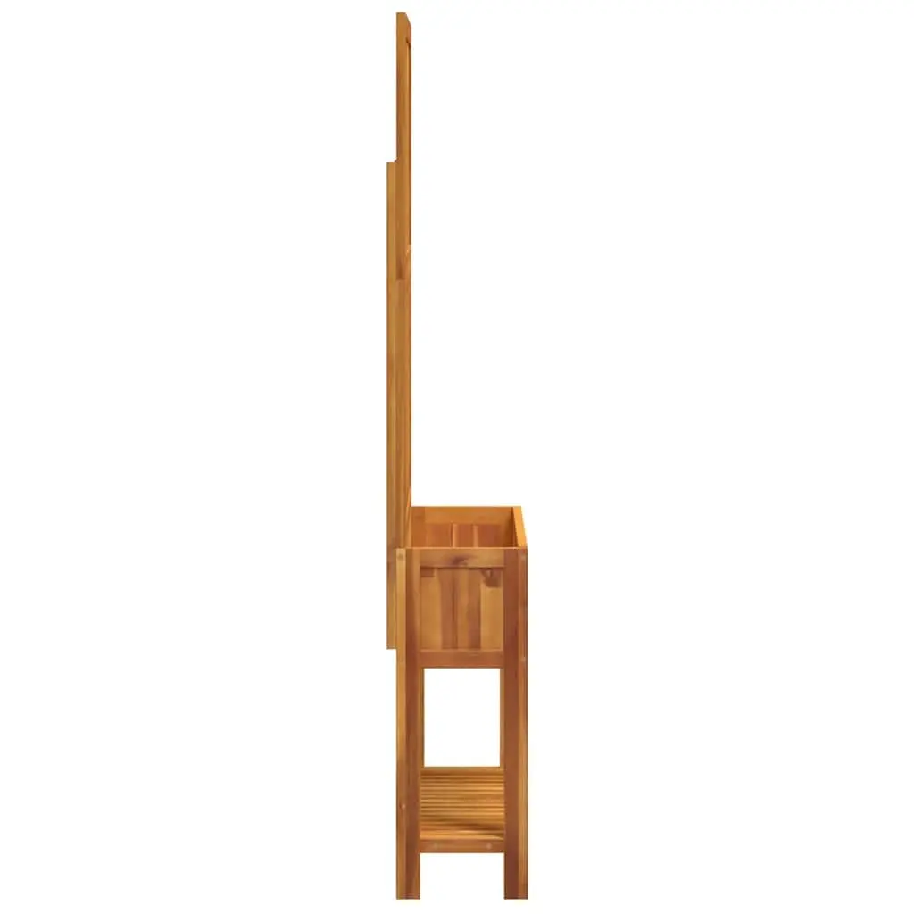 Wooden Planter Brown Tall Acacia Trellis Shelf for Climbing Plants and Flowers