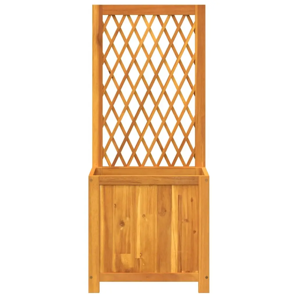 Wooden Planter Brown 55 x 29.5 x 132 cm Integrated Trellis for Climbing Plants Garden Patio Outdoor
