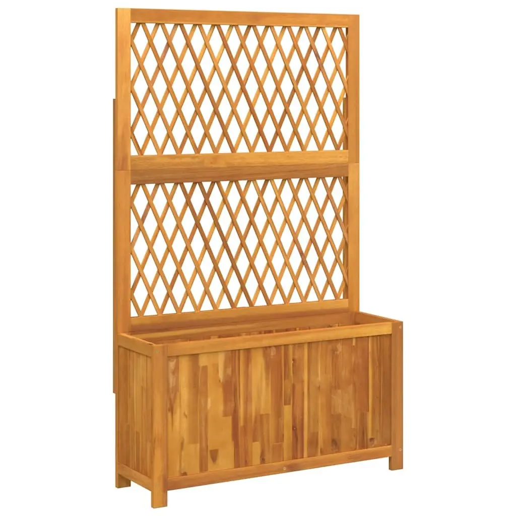 Wooden Planter Brown 100x32x165cm Integrated Trellis for Climbing Plants