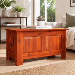 Compact Brown Solid Wood Storage Chest - Smart Choice