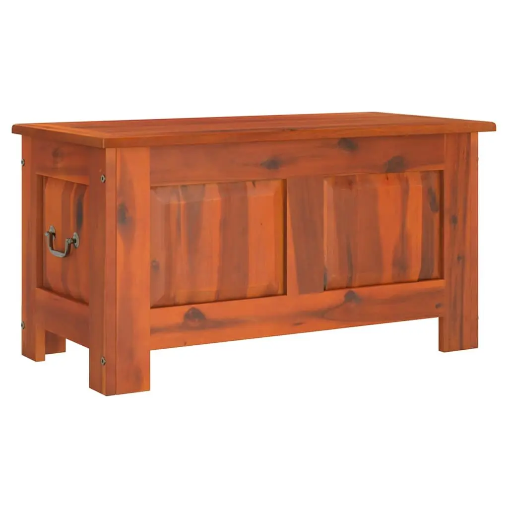 Storage Chest Brown Solid Wood Spacious Interior Gas Lift Mechanism