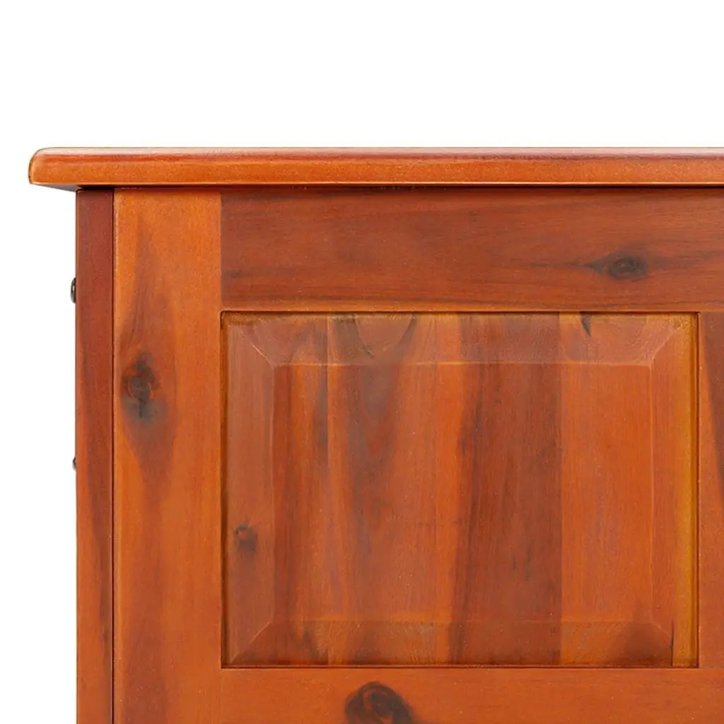Storage Chest Brown Solid Wood Spacious Interior Gas Lift Mechanism
