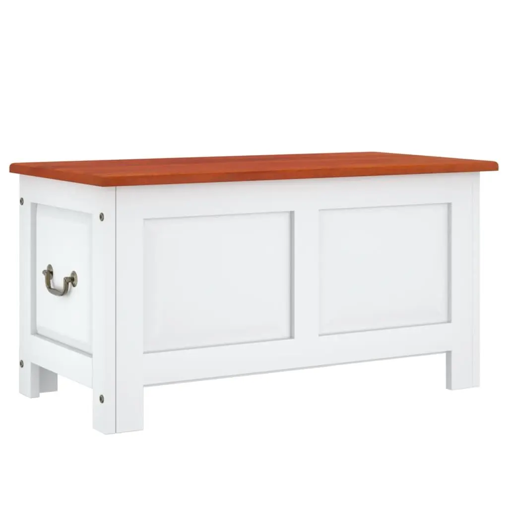 Storage Chest White Solid Wood Acacia Lift Lid Gas Mechanism