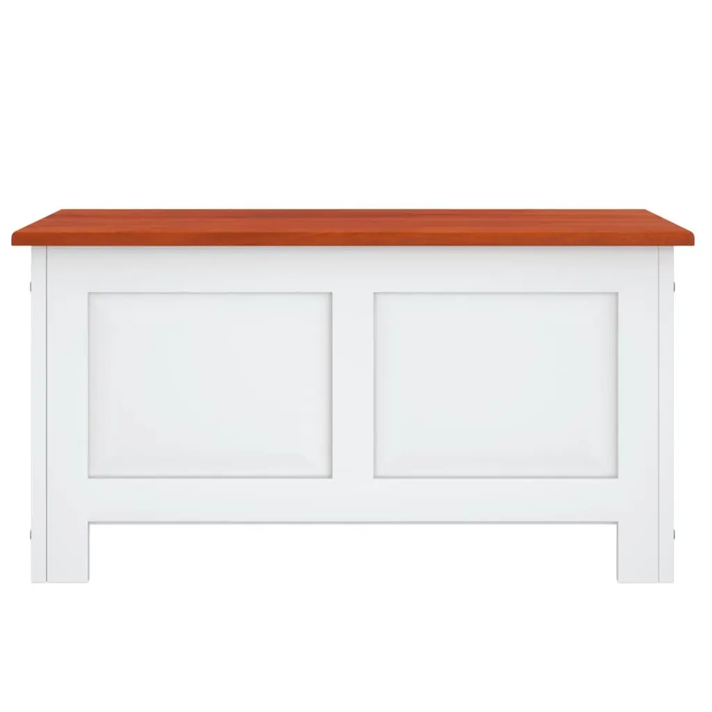 Storage Chest White Solid Wood Acacia Lift Lid Gas Mechanism