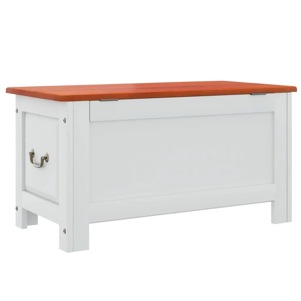 Storage Chest White Solid Wood Acacia Lift Lid Gas Mechanism