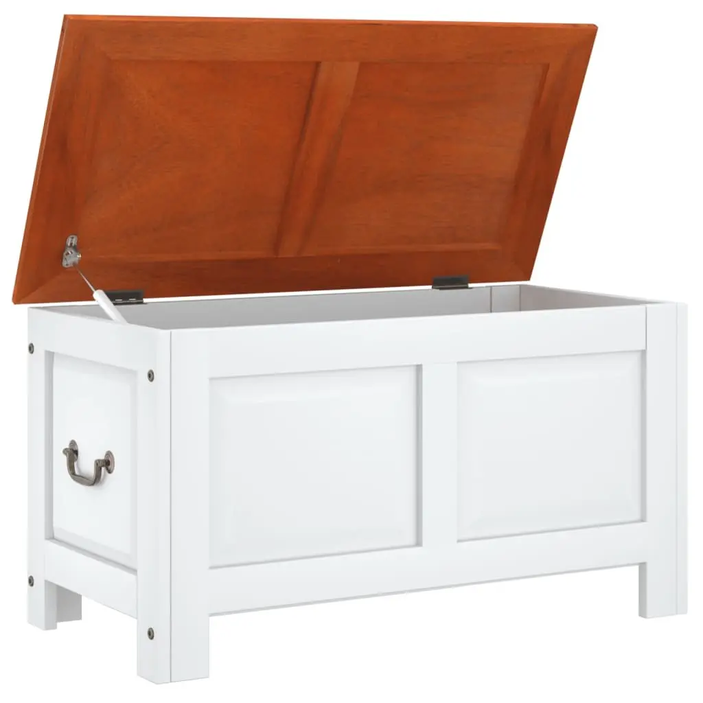 Storage Chest White Solid Wood Acacia Lift Lid Gas Mechanism