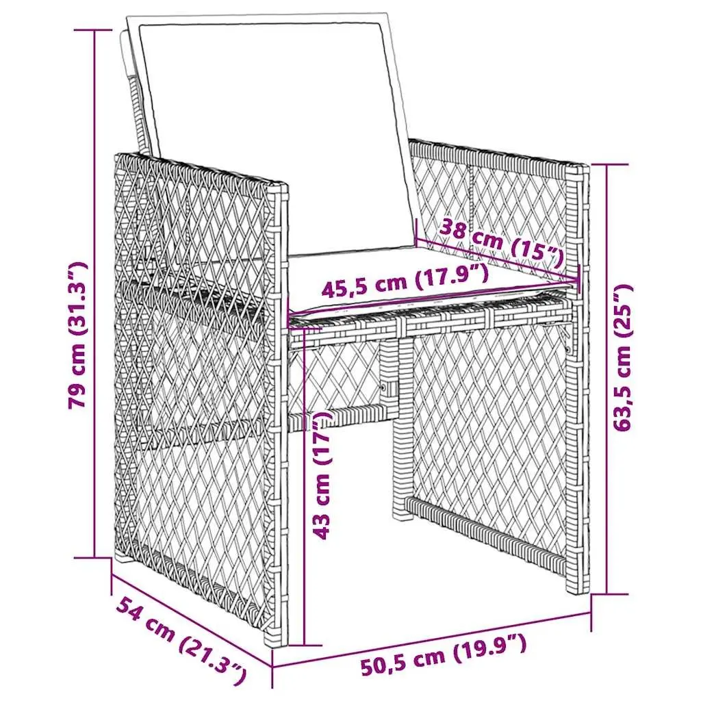4-Piece Rattan Chair Set