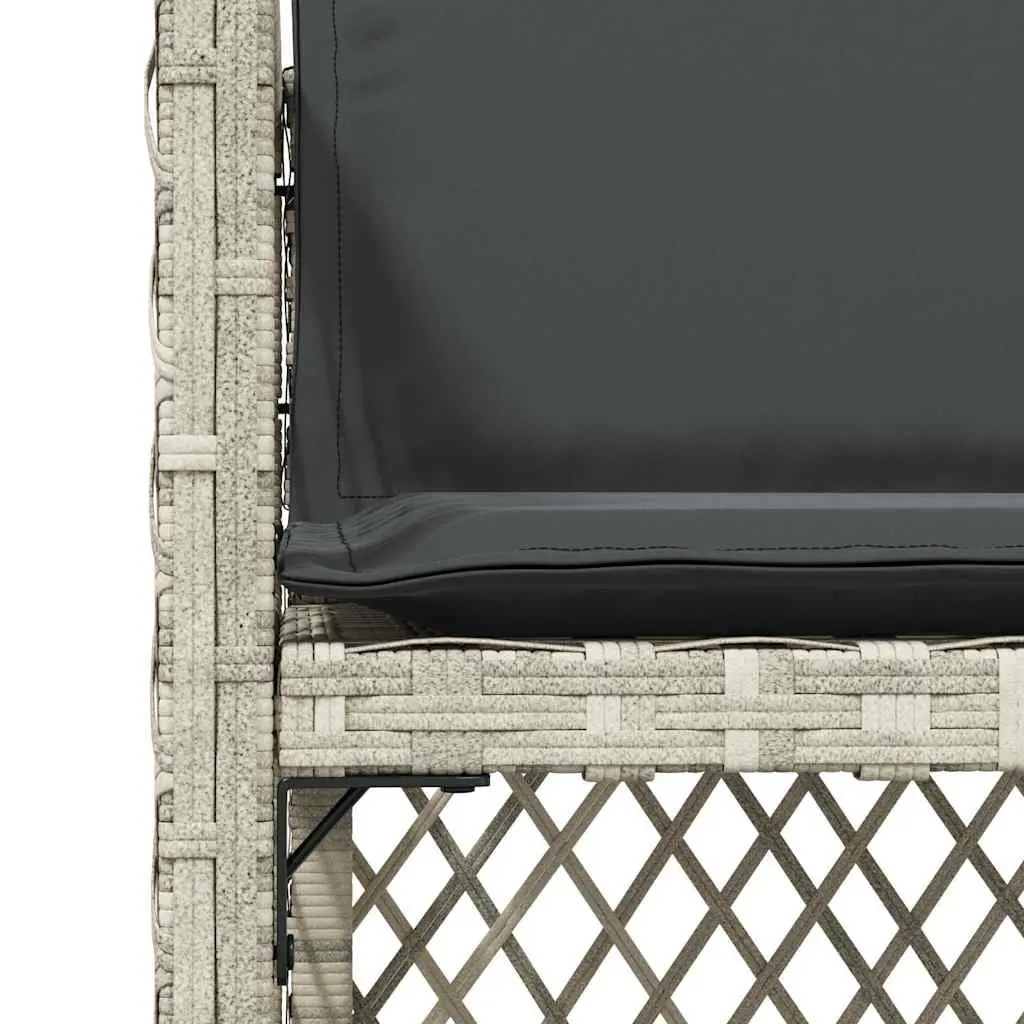 Garden Chairs Set of 4 Outdoor Seating with Cushions Grey Poly Rattan Folding