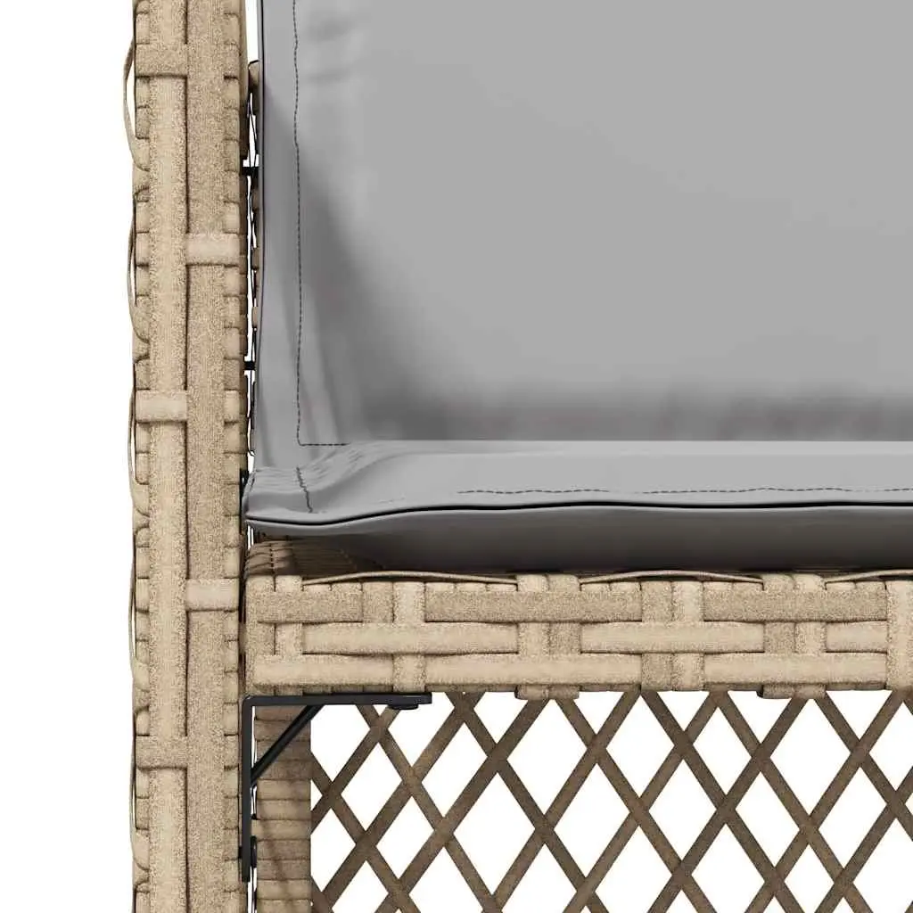 Outdoor Garden Chairs Beige 4 Piece Foldable Backrest Cushions