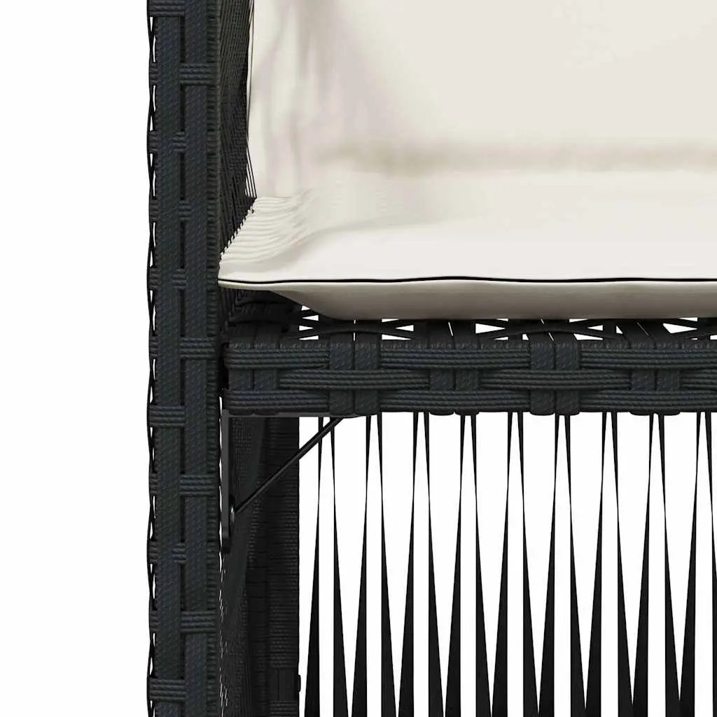 Outdoor Chairs Black 4 Piece Garden Seating with Padded Cushions